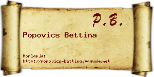 Popovics Bettina névjegykártya