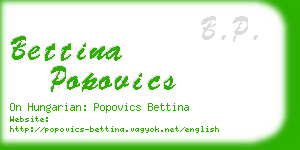 bettina popovics business card